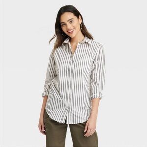 Women's Striped Button-Down Shirt